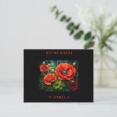 Herdenkingsdag Poppies. bewerkbaar Briefkaart (Staand voorkant)