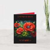 Herdenkingsdag Poppies. bewerkbaar Kaart (Voorkant)
