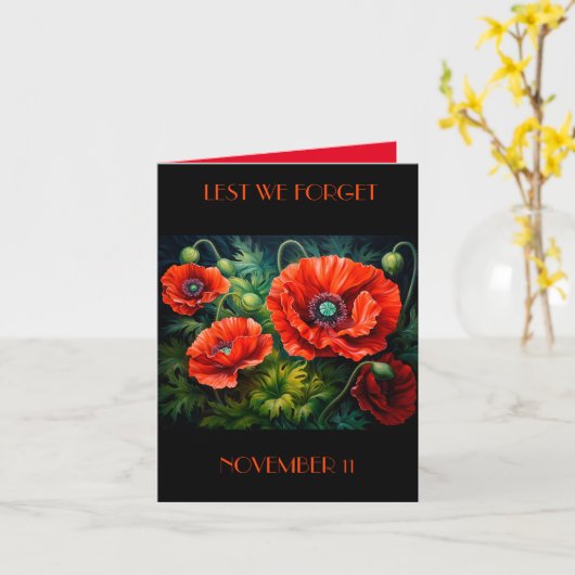 Herdenkingsdag Poppies. bewerkbaar Kaart (Gele Bloem)