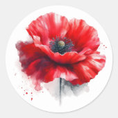 Herdenkingsdag Rode Klaproos Herdenkingsdag Ronde Sticker (Voorkant)