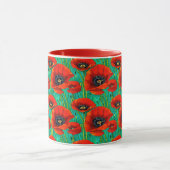 Herdenkingsdag rode papaver bloem patroon herinner mok (Midden)
