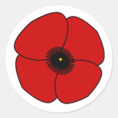 Herdenkingsdag. Rode papaver Ronde Sticker (Voorkant)