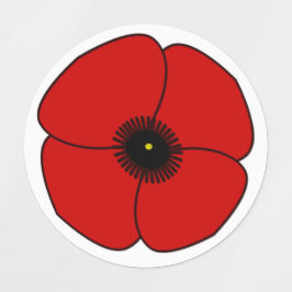 Herdenkingsdag. Rode poppies voor Memorial Day. Labels