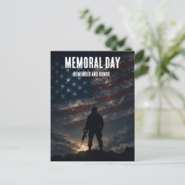Herdenkingsdag Stars & Stripes Soldaat Tribuut Briefkaart