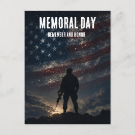 Herdenkingsdag Stars & Stripes Soldaat Tribuut Briefkaart