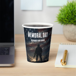Herdenkingsdag Stars & Stripes Soldaat Tribuut Papieren Bekers