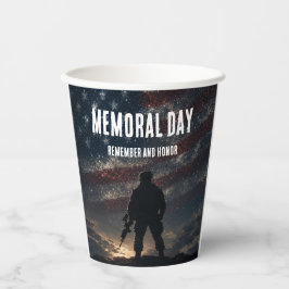 Herdenkingsdag Stars & Stripes Soldaat Tribuut Papieren Bekers