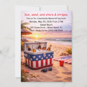 Herdenkingsdag Strandfeest Uitnodiging Poolside (Voorkant)