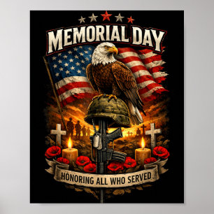 Herdenkingsdag T-shirt ter ere van wie gediend hee Poster