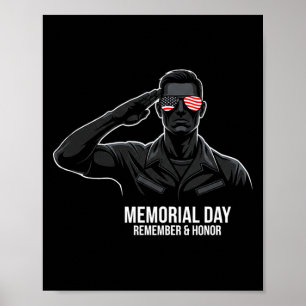 Herdenkingsdag USA Vlag Herinneren Eer Premium Poster