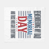 Herdenkingsdag Vader Hulde Patriottisch Fleece Deken (Voorkant (Horizontaal))