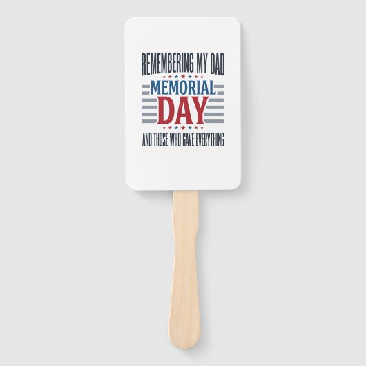 Herdenkingsdag Vader Hulde Patriottisch Handwaaier (Voorkant)