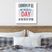 Herdenkingsdag Vader Tribut Patriottisch Canvas Afdruk (Insitu (Slaapkamer))