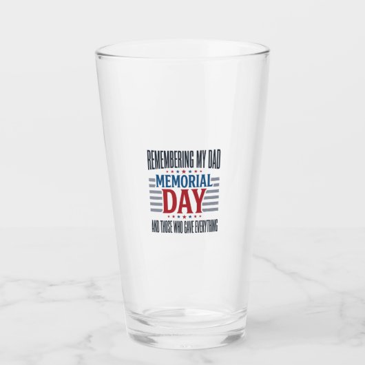 Herdenkingsdag Vader Tribut Patriottisch Glas (Voorkant)
