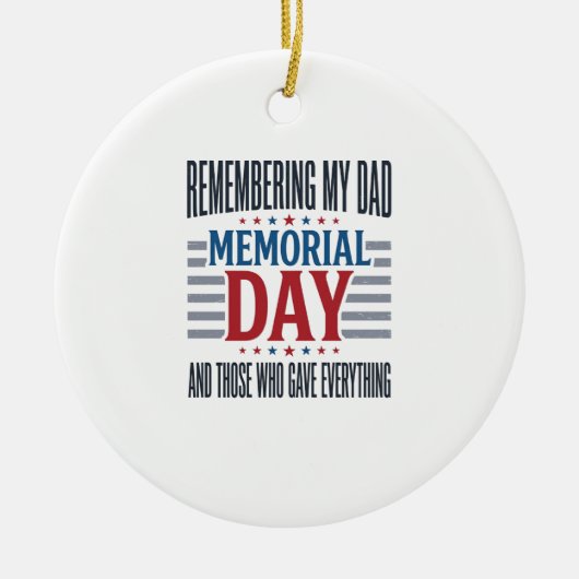 Herdenkingsdag Vader Tribut Patriottisch Keramisch Ornament (Voorkant)