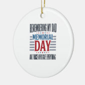 Herdenkingsdag Vader Tribut Patriottisch Keramisch Ornament (Links)