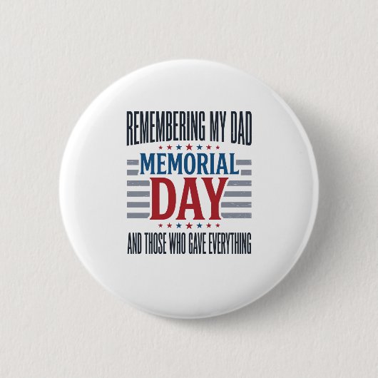 Herdenkingsdag Vader Tribut Patriottisch Ronde Button 5,7 Cm (Voorkant)