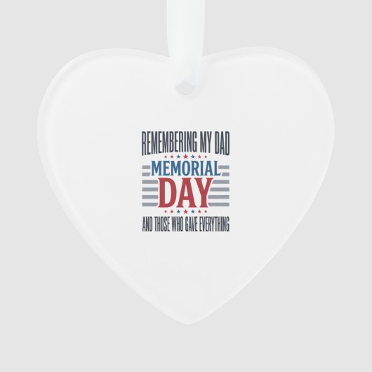 Herdenkingsdag Vader Tributebetoon Patriottisch Ornament (voorkant)