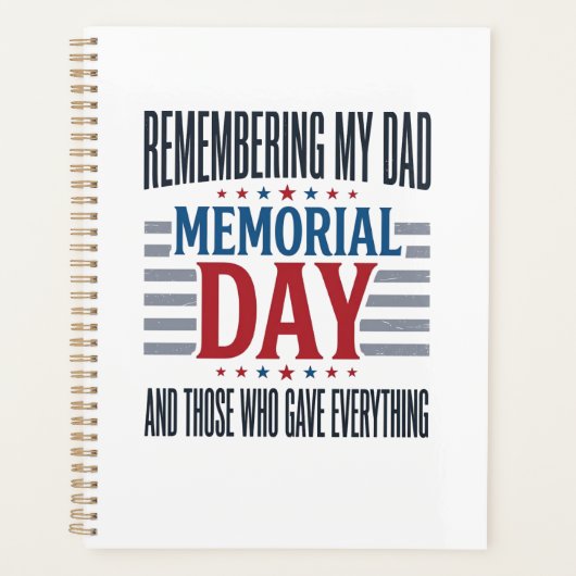 Herdenkingsdag Vader Tributebetoon Patriottisch Planner (Voorkant)