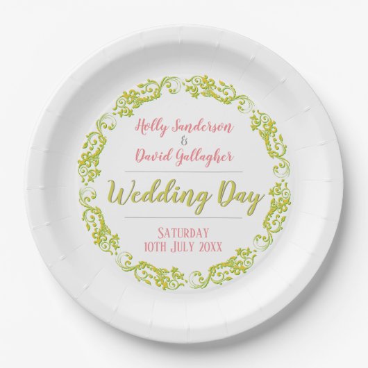 herdenkingsdag van de bruiloft papieren bordje (Voorkant)