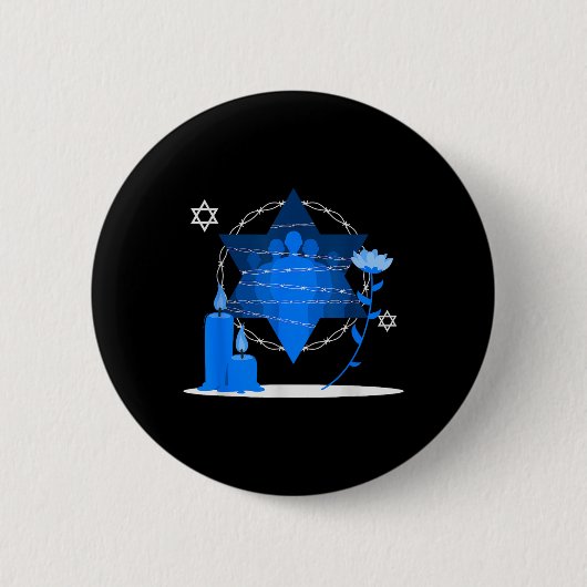 Herdenkingsdag van de Holocaust - Yom Hashoah Ronde Button 5,7 Cm (Voorkant)