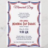 Herdenkingsdag van de Rode Witte en Blauwe Bunting Flyer (Voorkant)