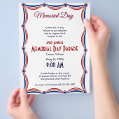 Herdenkingsdag van de Rode Witte en Blauwe Bunting Flyer (Hand)