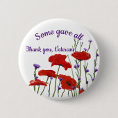 Herdenkingsdag, Veteranendag Rode Poppies Ronde Button 5,7 Cm (Voorkant)