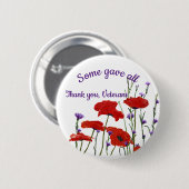 Herdenkingsdag, Veteranendag Rode Poppies Ronde Button 5,7 Cm (Voorkant /achterkant)