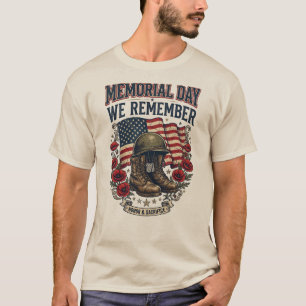 Herdenkingsdag Wij Herdenken Vintage Militair Laar T-shirt