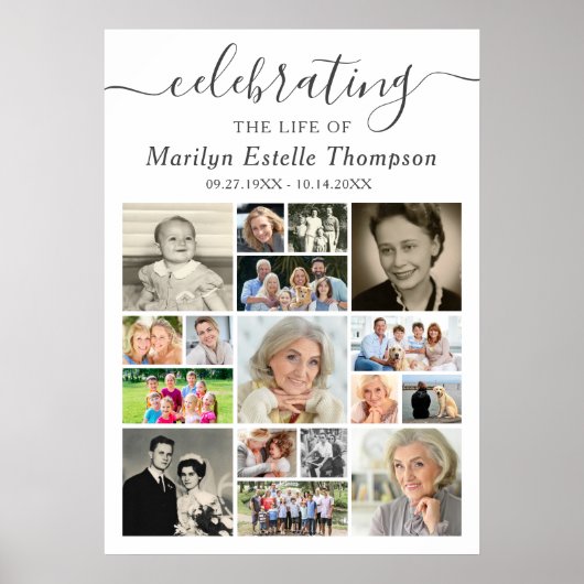 Herdenkingsdienst 17 Foto Collage Script Ter naged Poster (Voorkant)