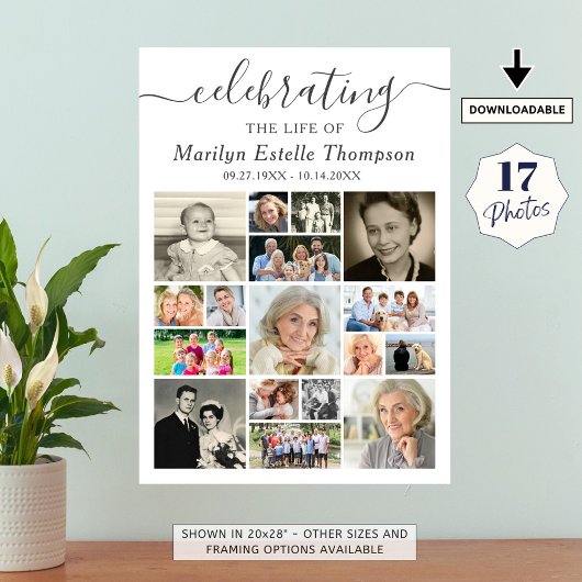 Herdenkingsdienst 17 Foto Collage Script Ter naged Poster