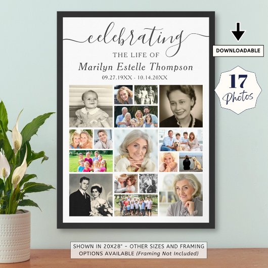 Herdenkingsdienst 17 Foto Collage Script Ter naged Poster