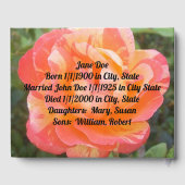 Herdenkingsdienst begrafenis gastenboek (Achterkant)