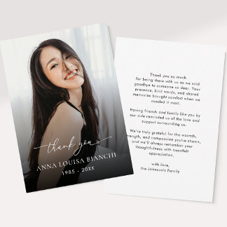 Herdenkingsdienst begrafenisfoto Viering van het l Bedankkaart