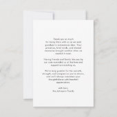 Herdenkingsdienst begrafenisfoto Viering van het l Bedankkaart (Achterkant)