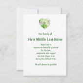 Herdenkingsdienst Dank Waterverf Hummingbird Bedankkaart (Achterkant)