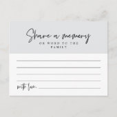 Herdenkingsdienst, Deel een herinnering Herdenking Briefkaart (Voorkant)