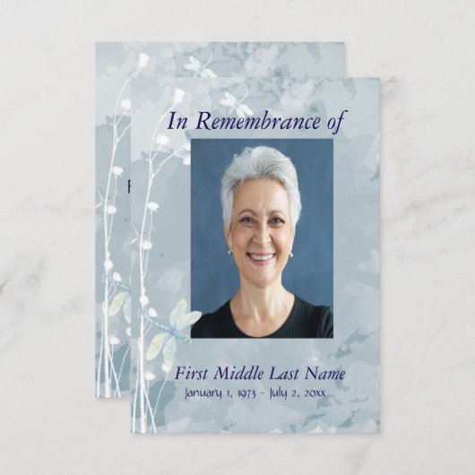 Herdenkingsdienst Dragonfly Custom Kaart (Voorkant / Achterkant)