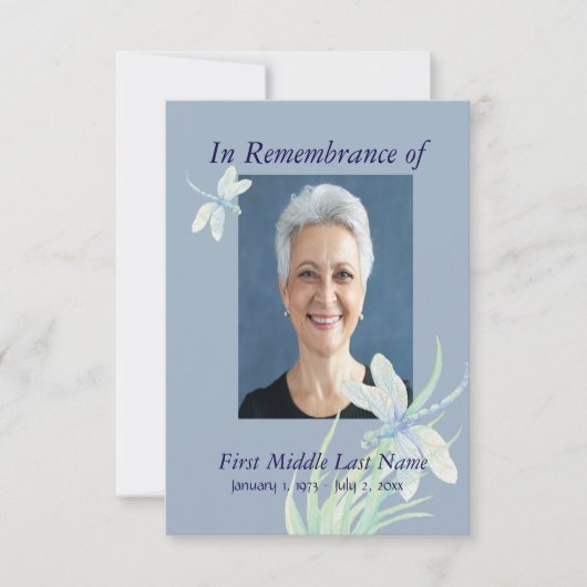 Herdenkingsdienst Dragonfly Custom Kaart (Voorkant)