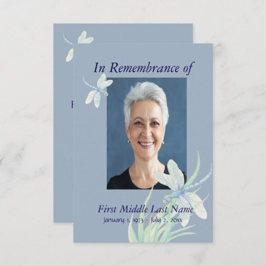 Herdenkingsdienst Dragonfly Custom Kaart (Voorkant / Achterkant)