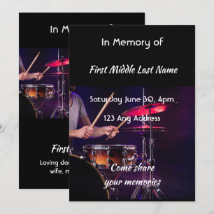 Herdenkingsdienst Drummer Drums Band Kaart