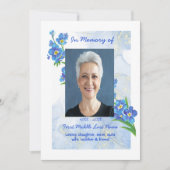 Herdenkingsdienst "Forget me Not" Bloemen Kaart (Voorkant)