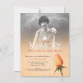 Herdenkingsdienst foto abrikoos sinaasappel roos b kaart (Voorkant)