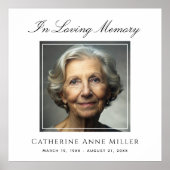 Herdenkingsdienst Foto Funeral Tribute Vierkant Poster (Voorkant)