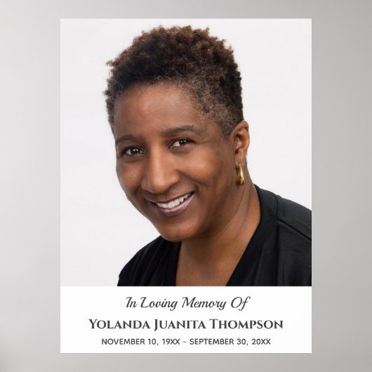 Herdenkingsdienst Foto Rouw Condoleance Poster (Voorkant)