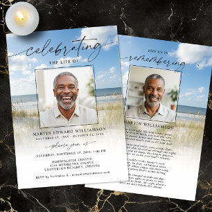 Herdenkingsdienst Funeral Beach-foto Kaart