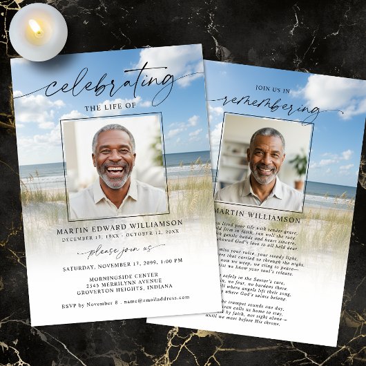 Herdenkingsdienst Funeral Beach-foto Kaart