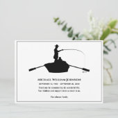 Herdenkingsdienst Funeral Black And White Voor Alt Bedankkaart (Staand voorkant)