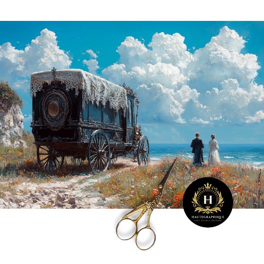 Herdenkingsdienst Funeral Carriage Decoupage Tissuepapier